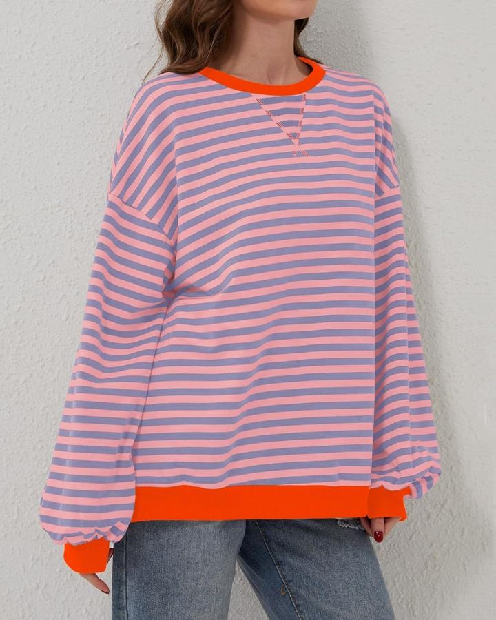 Aurora - Stylish Comfort Striped Sweatshirt
